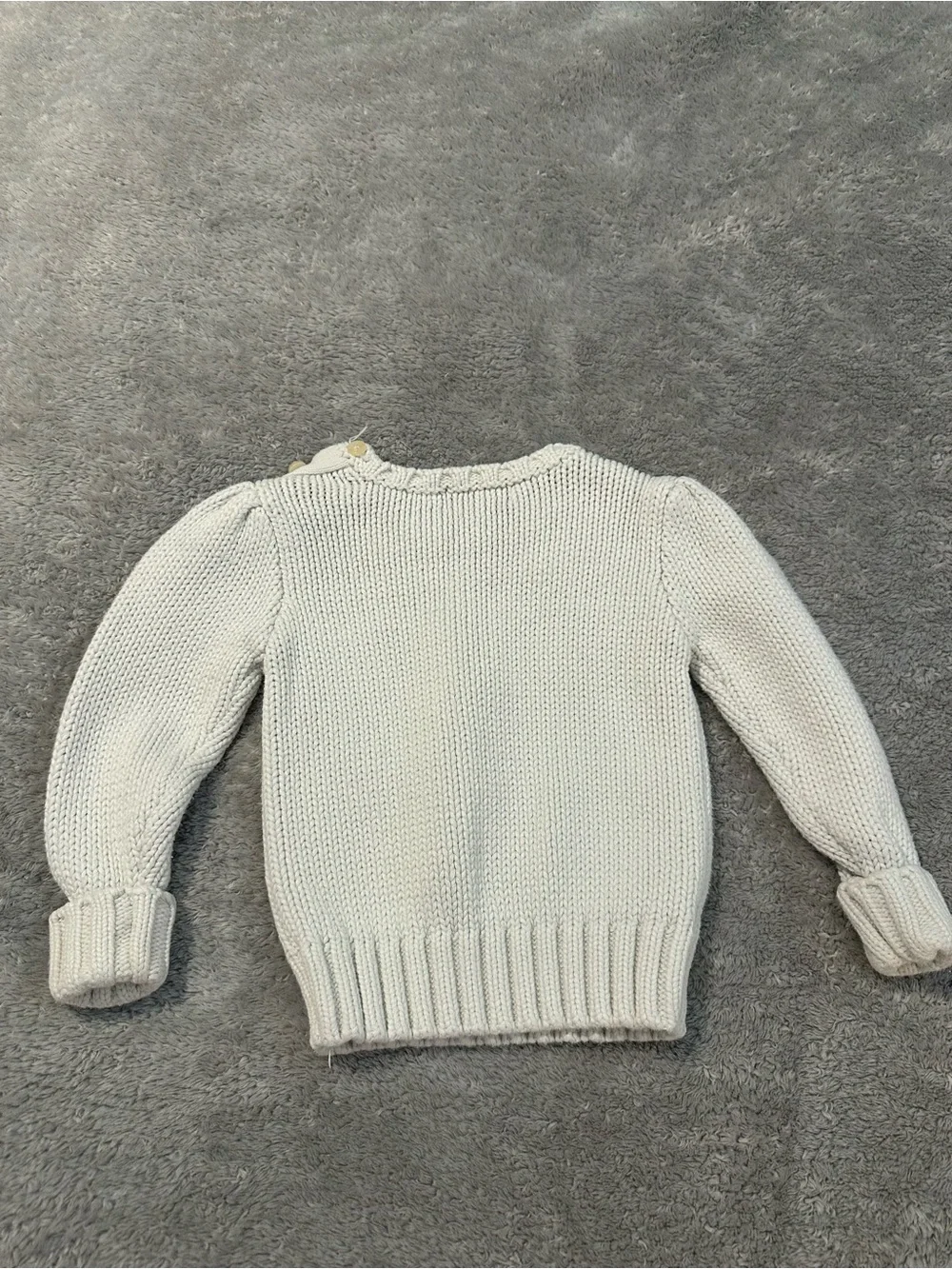 Ralph Lauren Cream Crewneck Sweater with Pink Pony Embroidery - Girls 18 Month